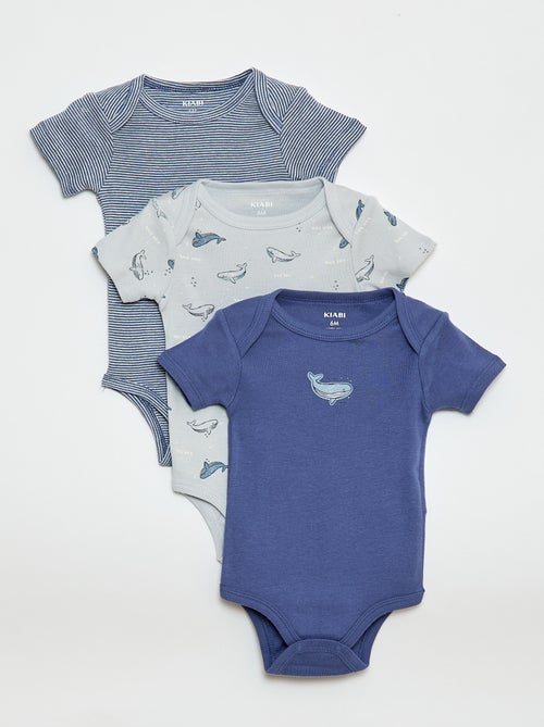 Bodies imprimés en coton - lot de 3 - Kiabi