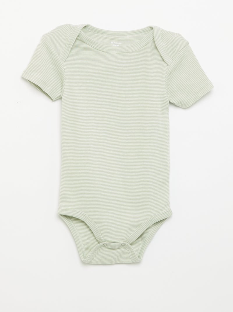 Bodies imprimés en coton - lot de 3 Bleu - Kiabi