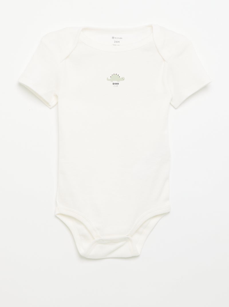 Bodies imprimés en coton - lot de 3 Bleu - Kiabi
