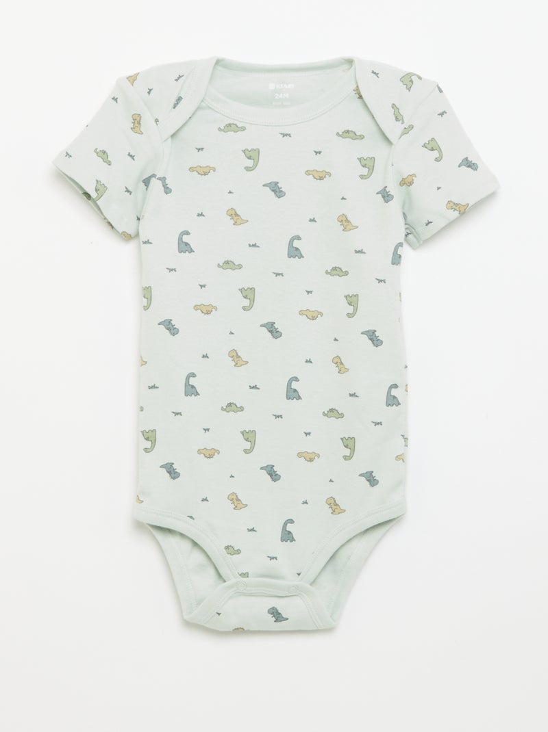 Bodies imprimés en coton - lot de 3 Bleu - Kiabi