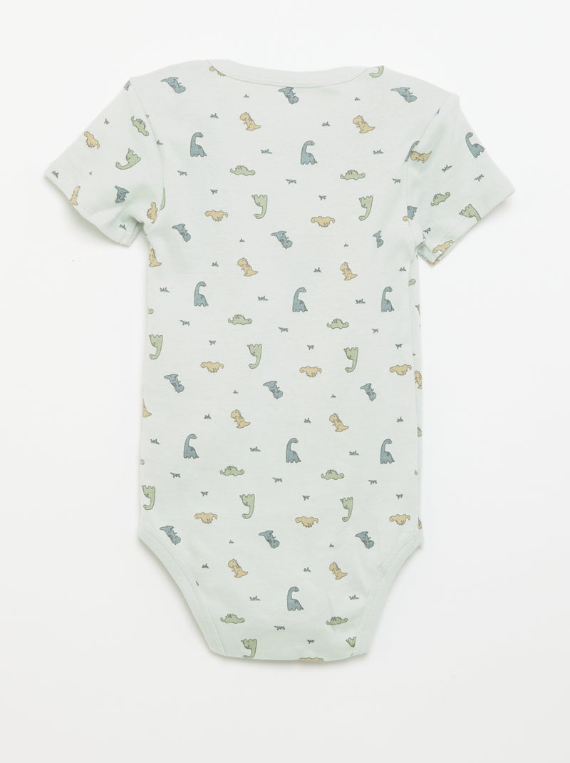 Bodies imprimés en coton - lot de 3 Bleu - Kiabi