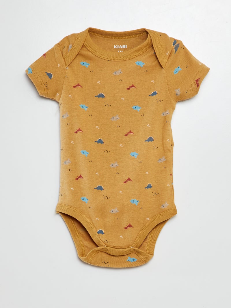 Bodies imprimés en coton - lot de 3 MARRON - Kiabi