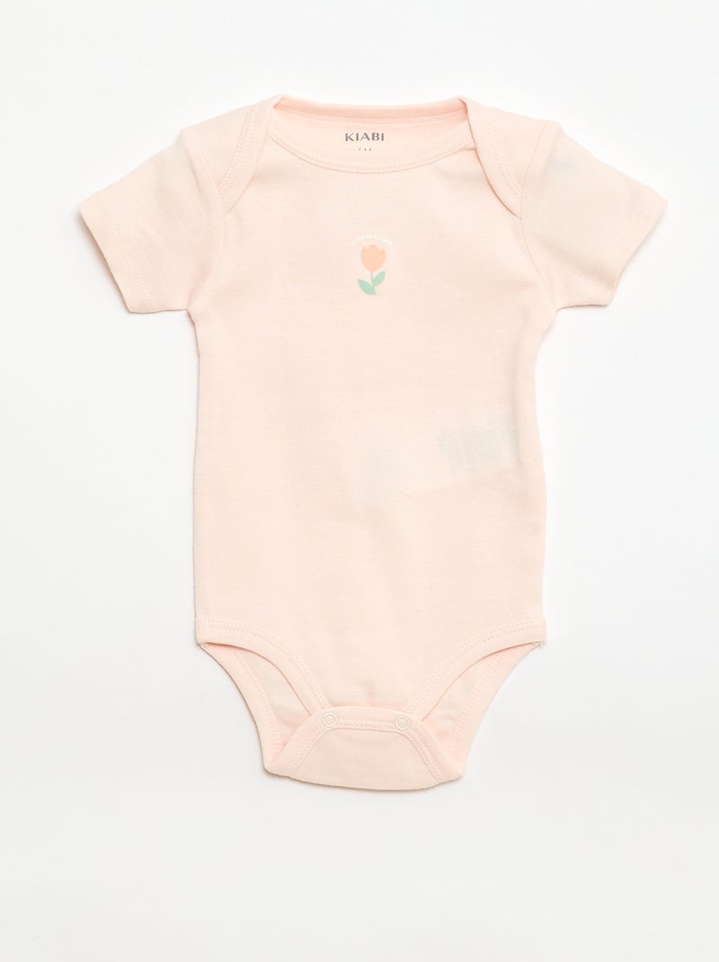 Bodies imprimés en coton - lot de 3 Orange - Kiabi