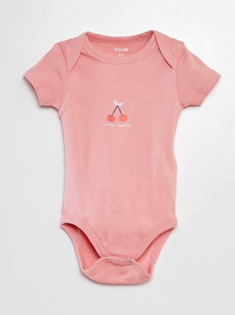 Bodies imprimés en coton - lot de 3 ROSE - Kiabi