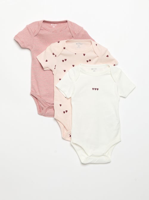 Bodies imprimés en coton - lot de 3 - Kiabi