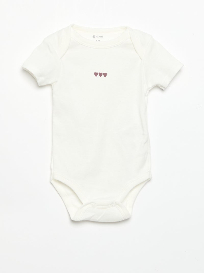 Bodies imprimés en coton - lot de 3 Rose - Kiabi