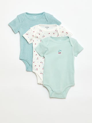 Bodies imprimés en coton - lot de 3