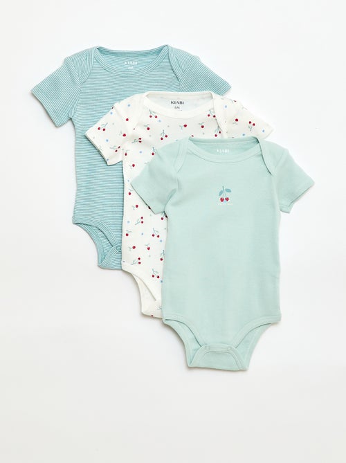 Bodies imprimés en coton - lot de 3 - Kiabi