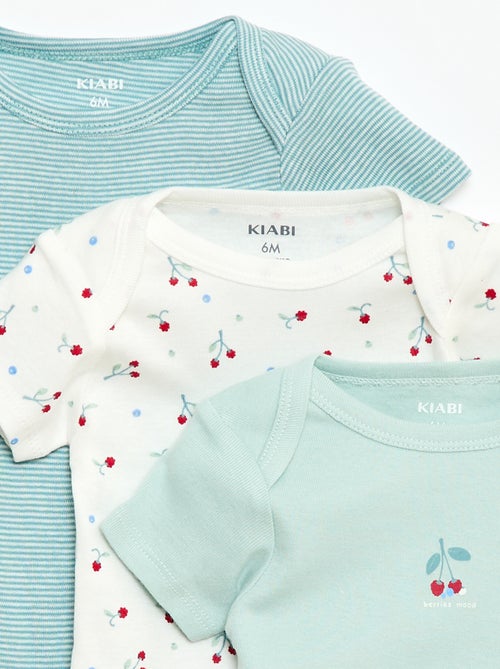 Bodies imprimés en coton - lot de 3 - Kiabi