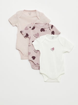 Bodies imprimés en coton - lot de 3