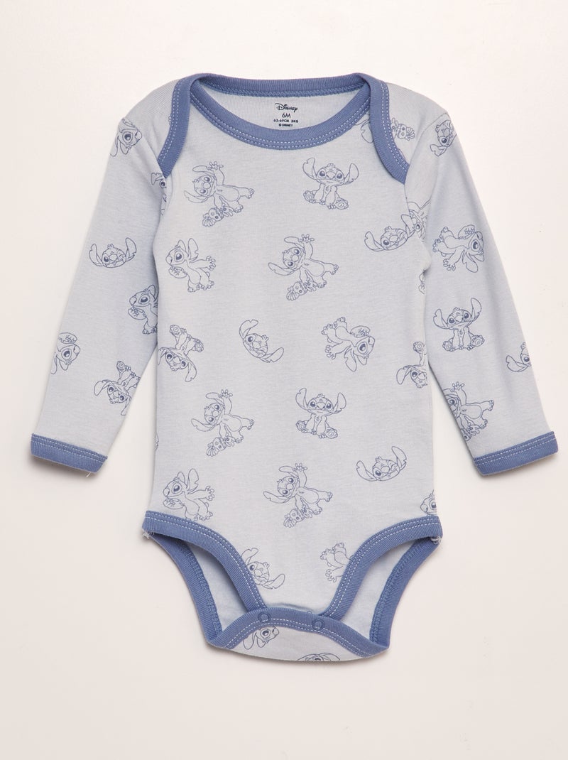 Bodies 'Stitch' en jersey - lot de 2 Bleu - Kiabi