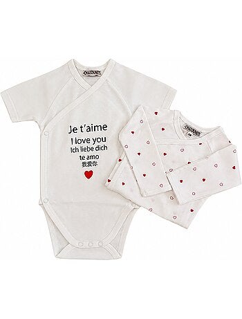 Bodies x2 bébé manches courtes "LOVE" Les Chatounets