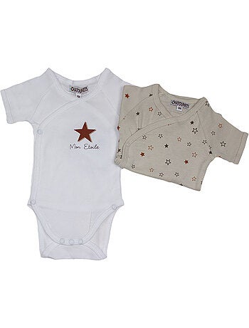 Bodies x2 bébé manches courtes "STAR" Les Chatounets