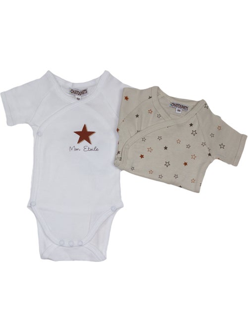 Bodies x2 bébé manches courtes "STAR" Les Chatounets - Kiabi Bodies x2 bébé manches courtes "STAR" Les Chatounets - Kiabi
