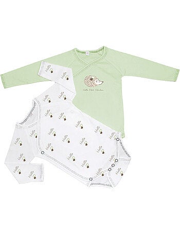 Bodies x2 bébé manches longues "HERI" Les Chatounets
