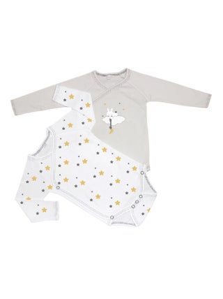 Bodies x2 bébé manches longues "LAPIN" Les Chatounets