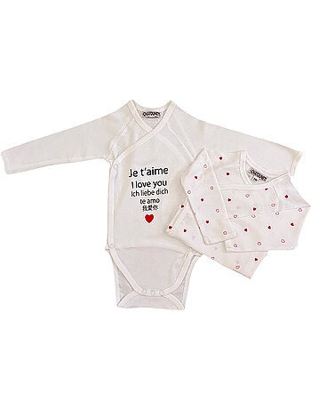 Bodies x2 bébé manches longues "LOVE" Les Chatounets
