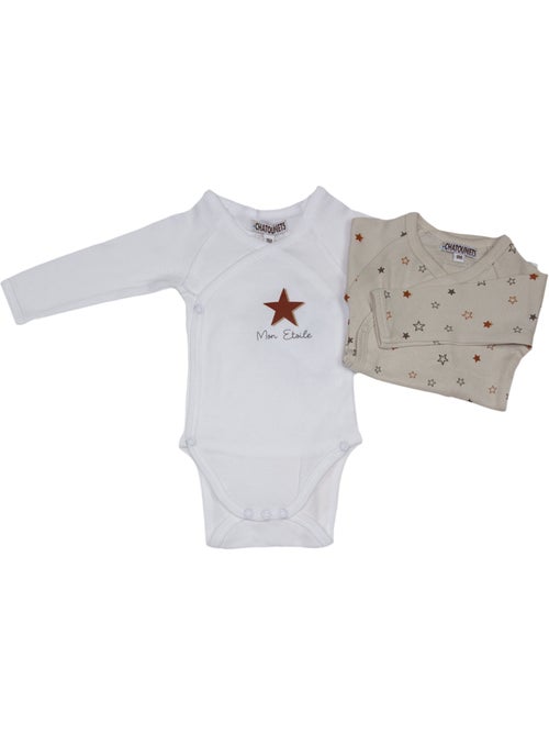 Bodies x2 bébé manches longues "STAR" Les Chatounets - Kiabi Bodies x2 bébé manches longues "STAR" Les Chatounets - Kiabi