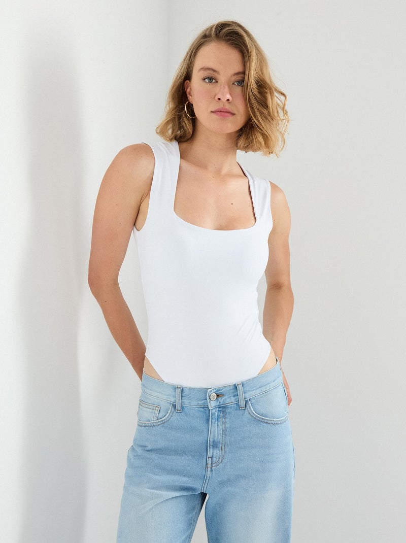 Body à col carré MO Fashion Blanc - Kiabi