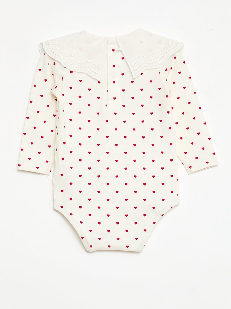 Body à col claudine Blanc - Kiabi