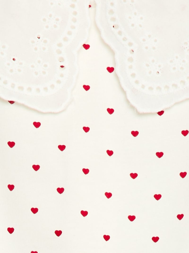 Body à col claudine Blanc - Kiabi