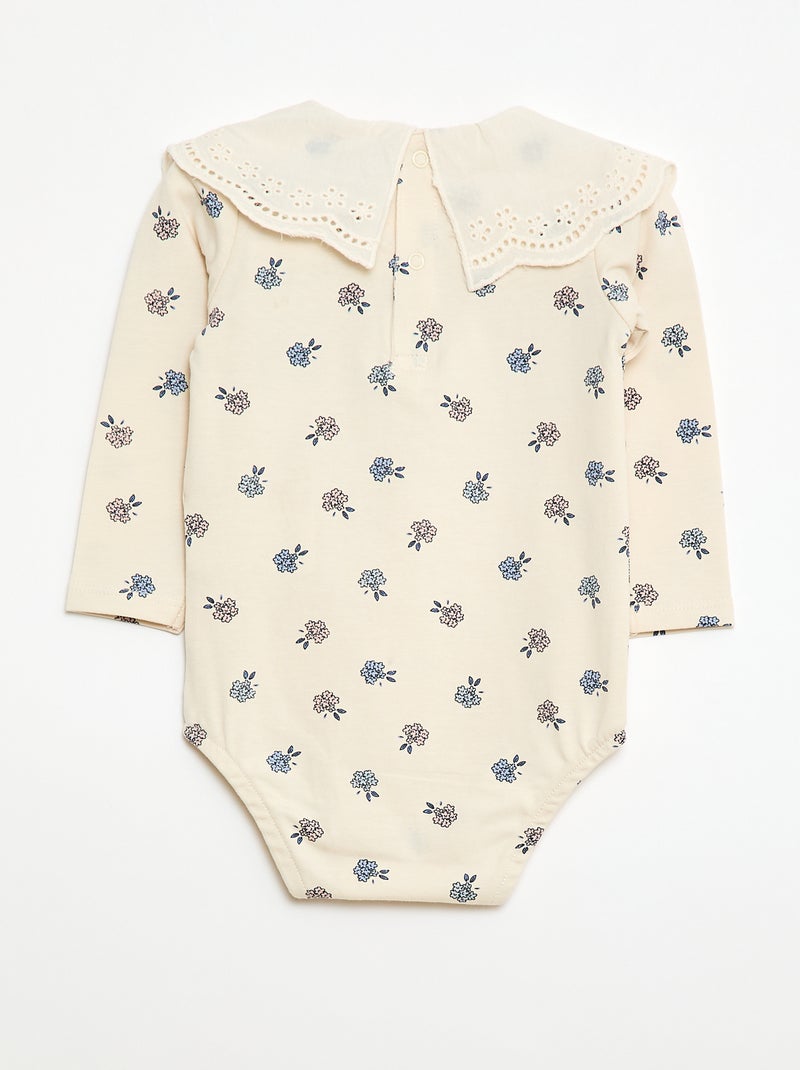 Body à col claudine Blanc - Kiabi