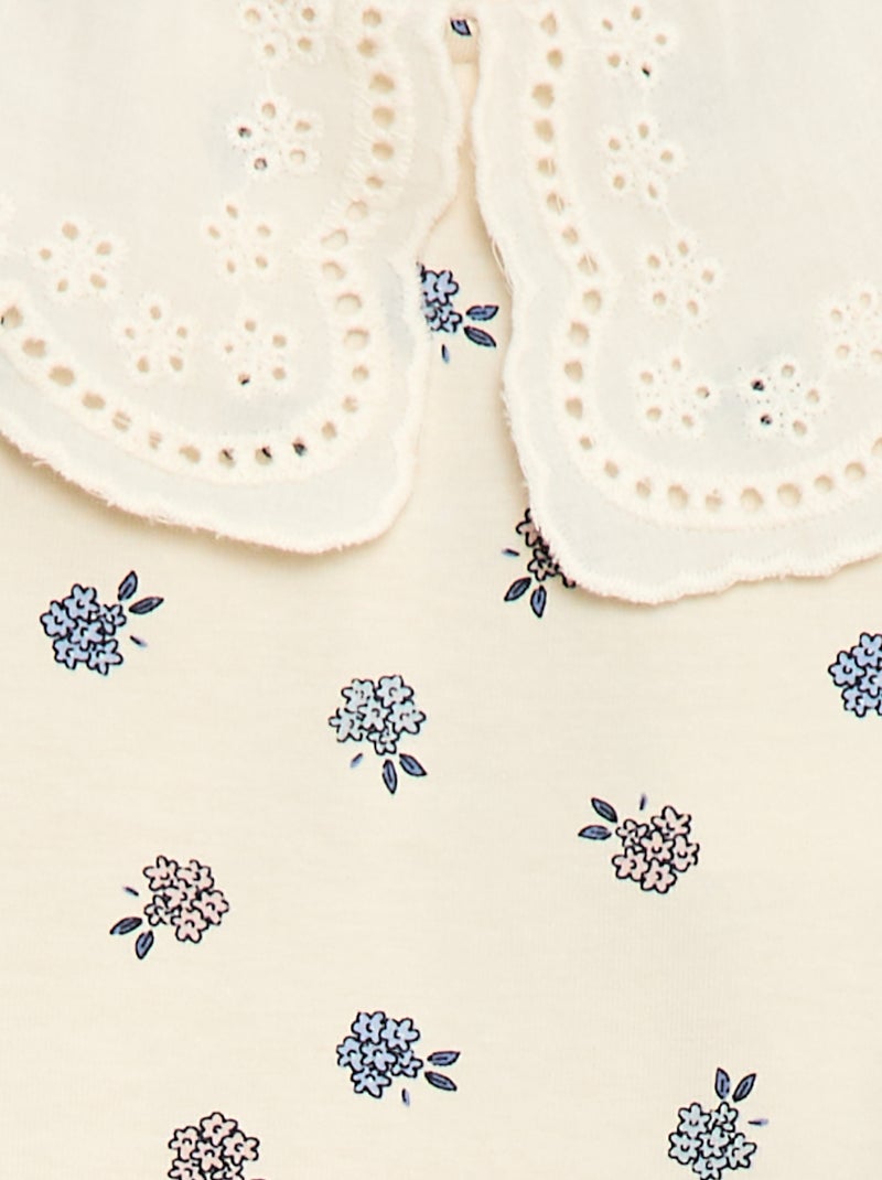 Body à col claudine Blanc - Kiabi