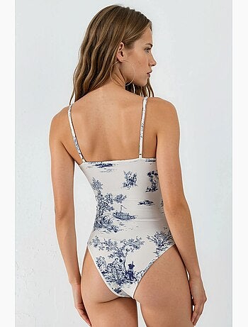 Body à col en v et coupe ajustée à motifs hiccup