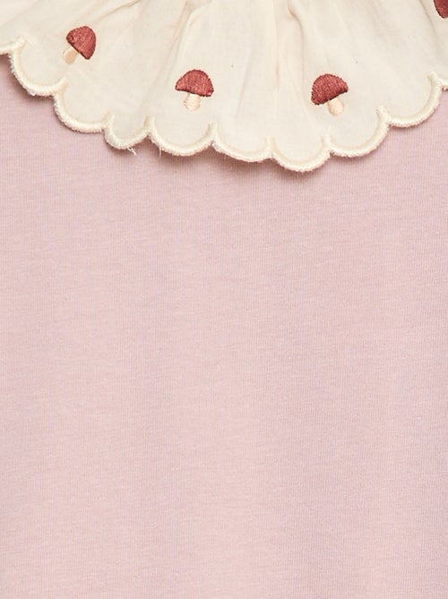 Body à col fantaisie brodé en coton - Kiabi