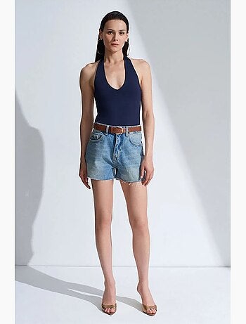 Body à col halter et découpe dilvin