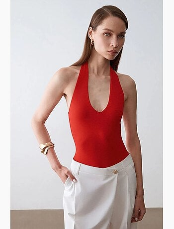 Body à col halter et découpe dilvin
