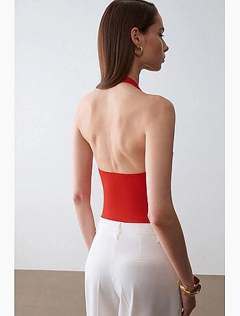 Body à col halter et découpe dilvin