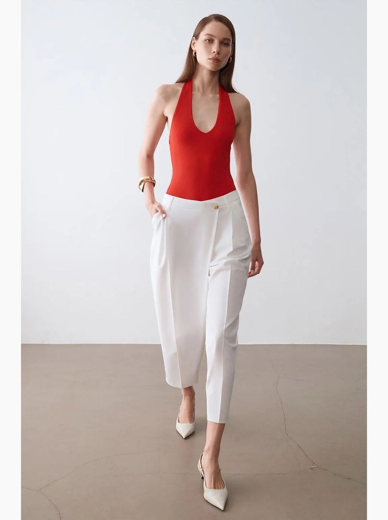 Body à col halter et découpe dilvin Rouge - Kiabi