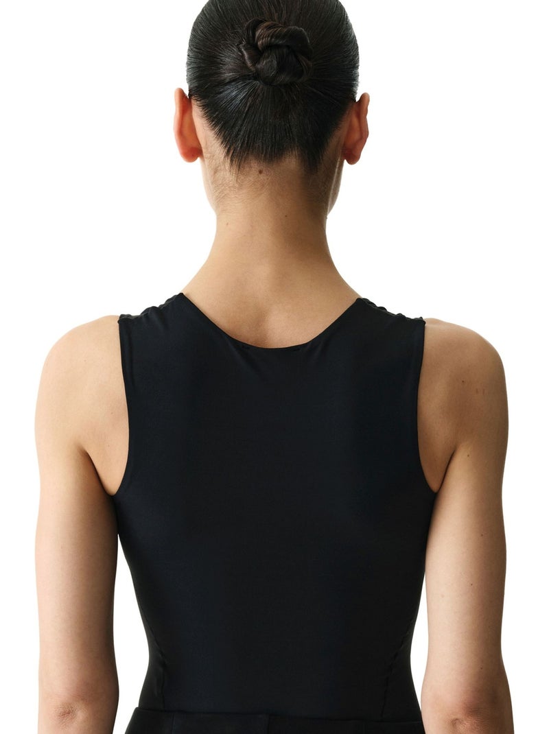 Body à encolure u texturée penti Noir - Kiabi