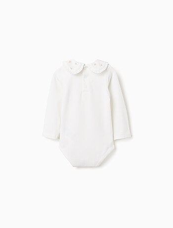 Body à Manches Longues avec Col à Volants