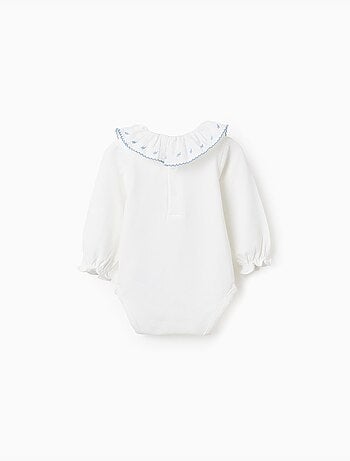Body à manches longues avec col brodé