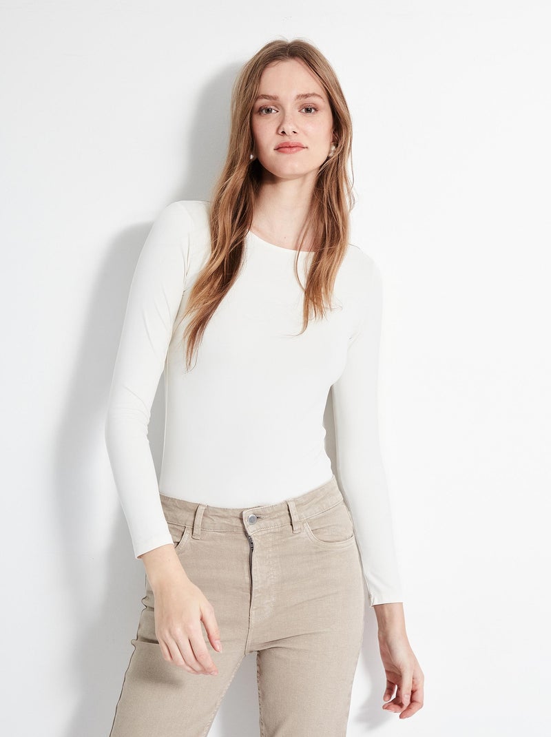 Body à manches longues Beige - Kiabi