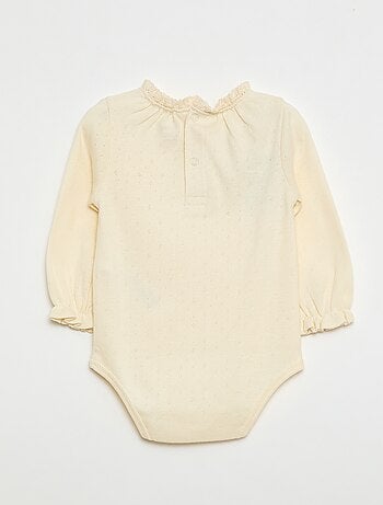 Body à manches longues en maille pointelle