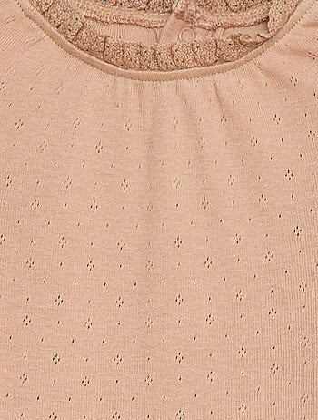 Body à manches longues en maille pointelle