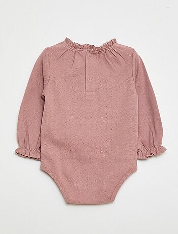 Body à manches longues en maille pointelle