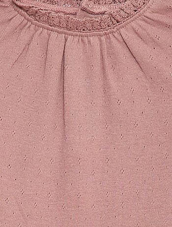 Body à manches longues en maille pointelle