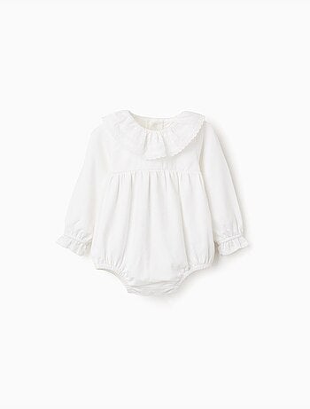 Body à manches longues et broderie anglaise