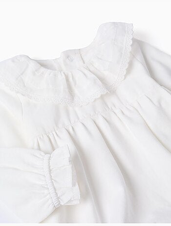 Body à manches longues et broderie anglaise