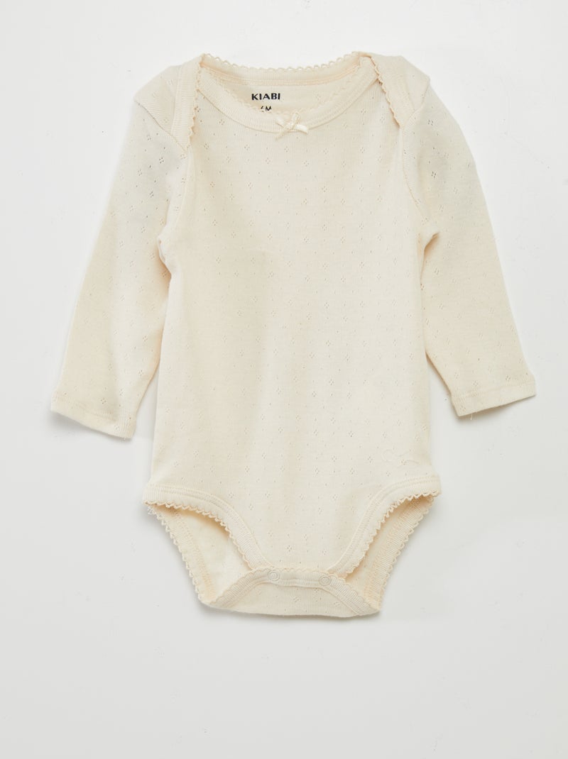Body à manches longues et col US - Lot de 3 Beige /rose clair/foncé - Kiabi