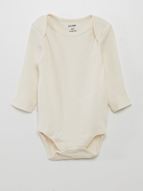 Body à manches longues et col US - Lot de 3 - Kiabi