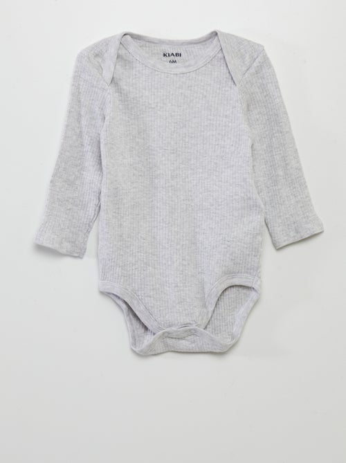 Body à manches longues et col US - Lot de 3 - Kiabi