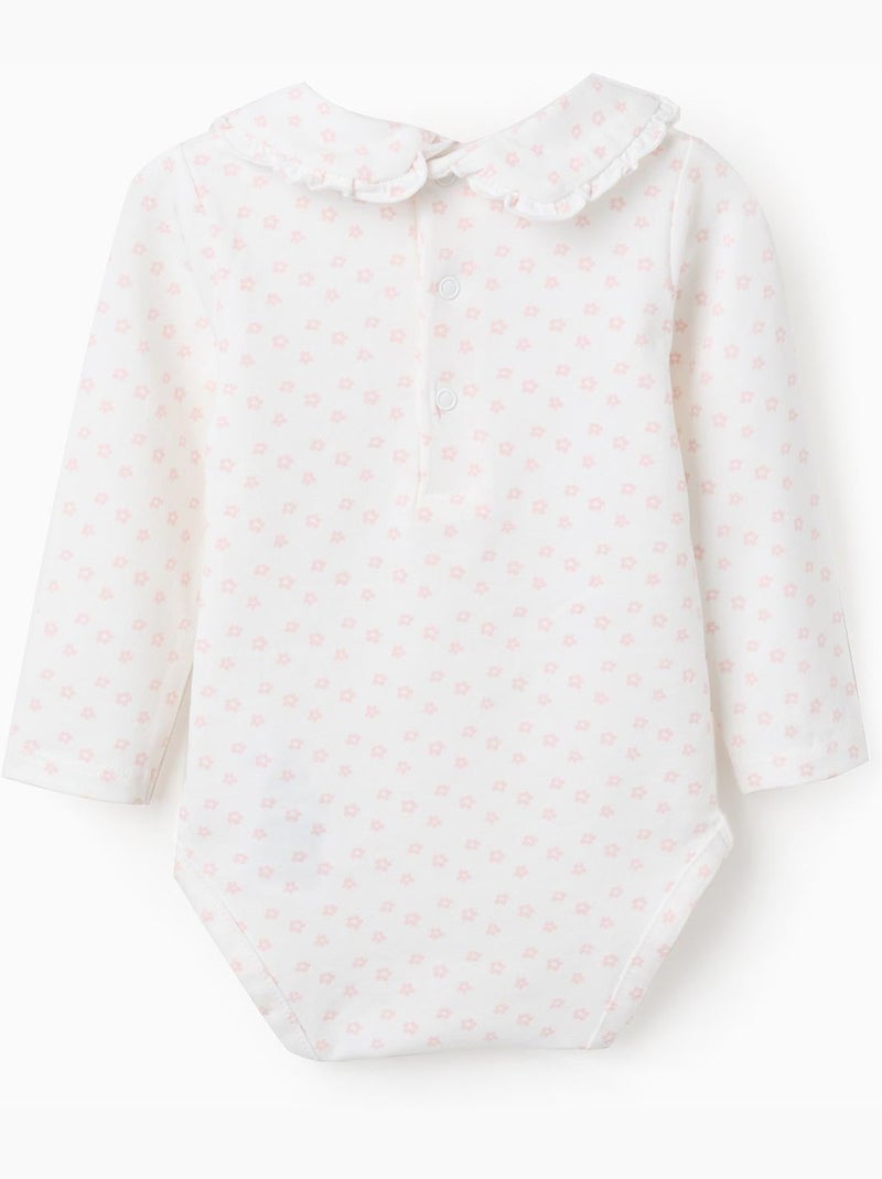 Body à manches longues et motif floral Blanc - Kiabi