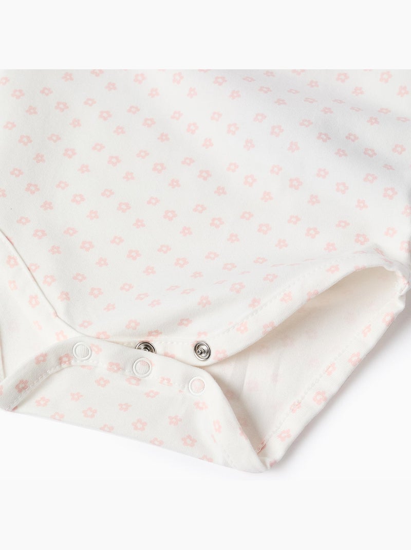 Body à manches longues et motif floral Blanc - Kiabi