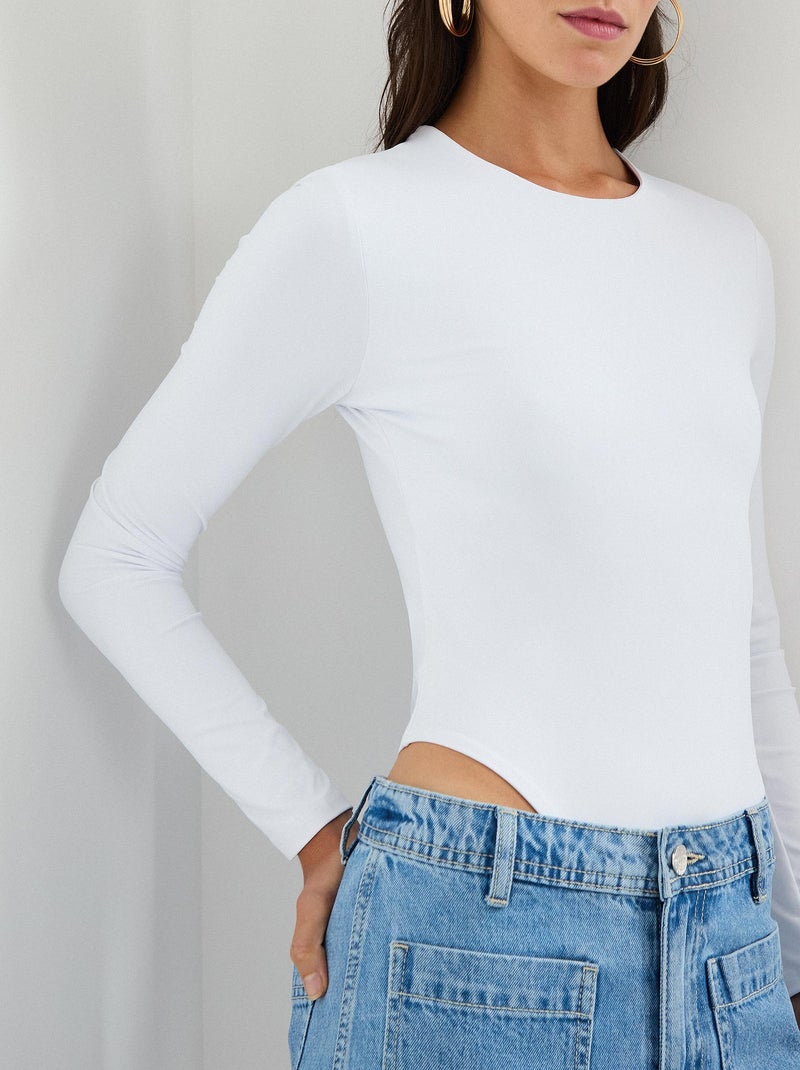 Body à manches longues MO Fashion Blanc - Kiabi