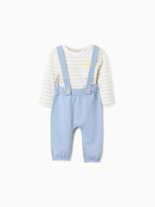 Body à manches longues rayé + pantalon - Kiabi